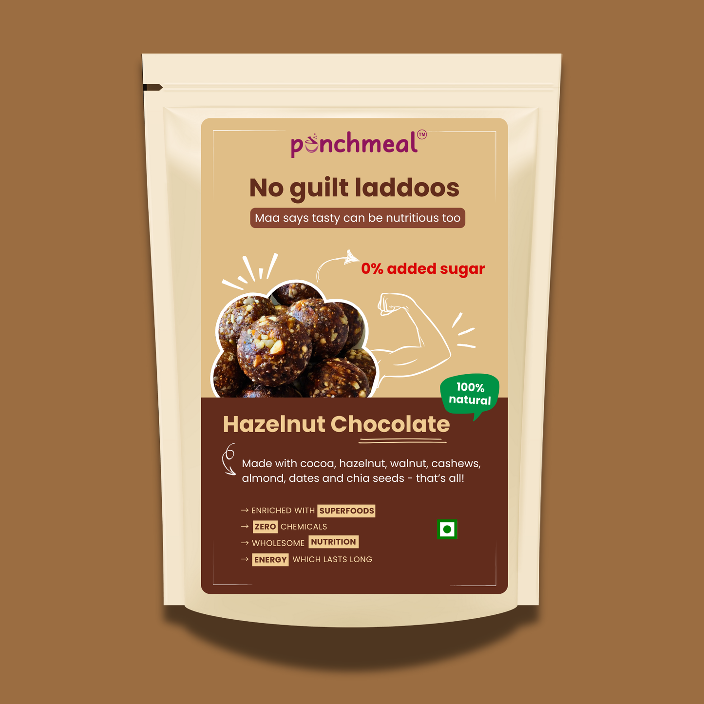 Hazelnut Chocolate Laddoos - No Added Sugar | 100% Natural