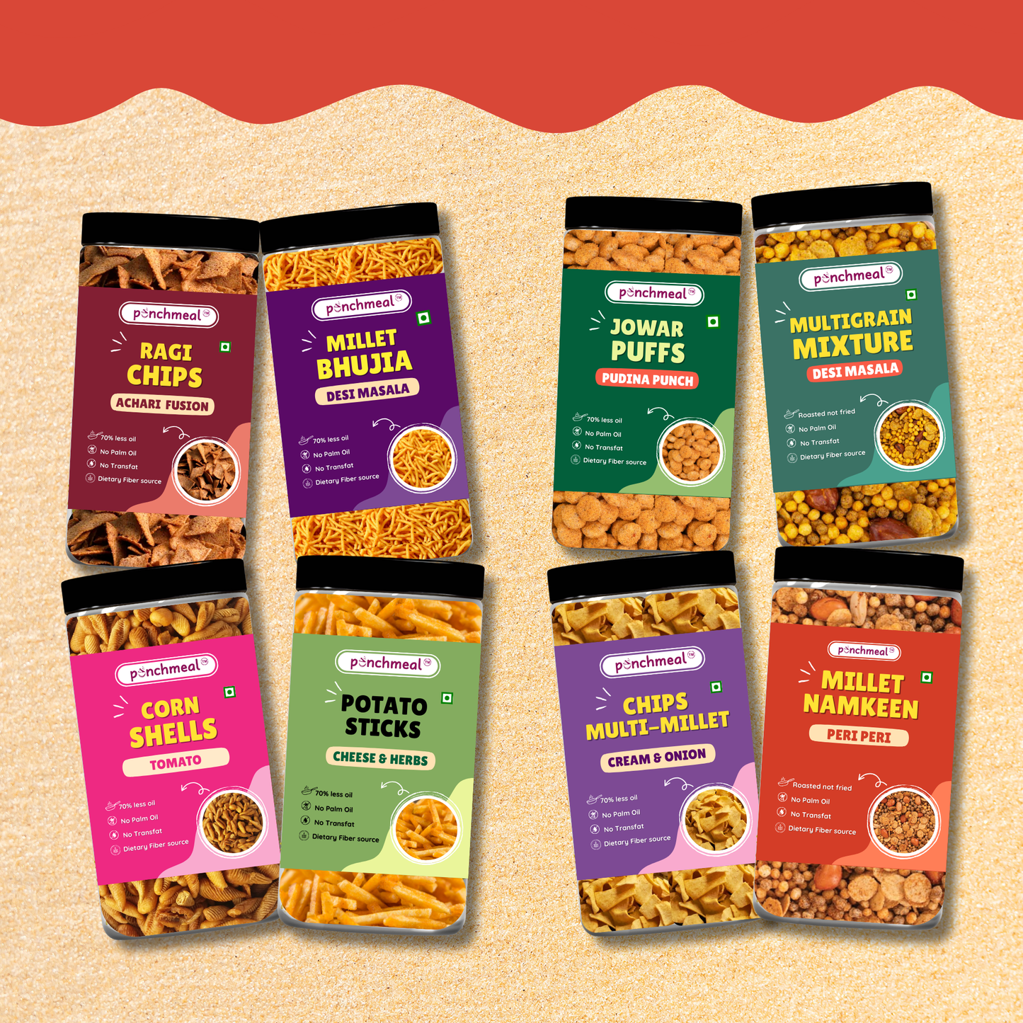 Chatpata Healthy Namkeen Box - 8 varieties - No Palm Oil & Roasted