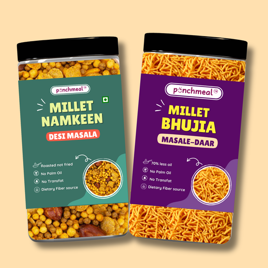 Millet Namkeen & Bhujia - 80g x 2 flavours - No Palm Oil